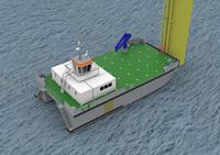 Wind farm support vessel