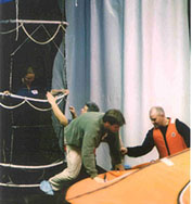 Lifeboat embarkation fire exit tests